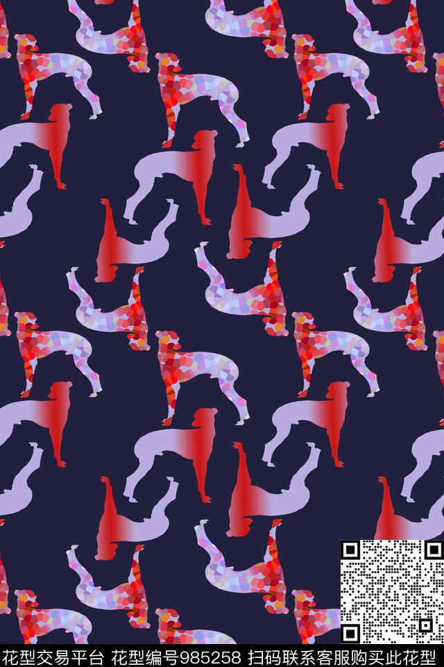 动物纹狗狗年欢庆数码印花华亿平台下载（图片编号: 985258） - 瓦栏（Walan）