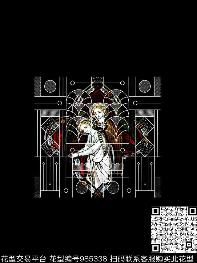 大牌风男T潮流男装花数码印花华亿平台下载（图片编号: 985338） - 瓦栏（Walan）