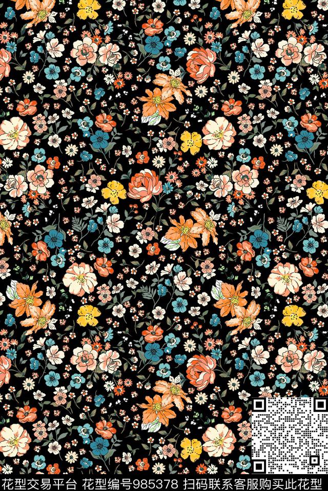 小碎花田园韩式数码印花华亿平台下载（图片编号: 985378） - 瓦栏（Walan）