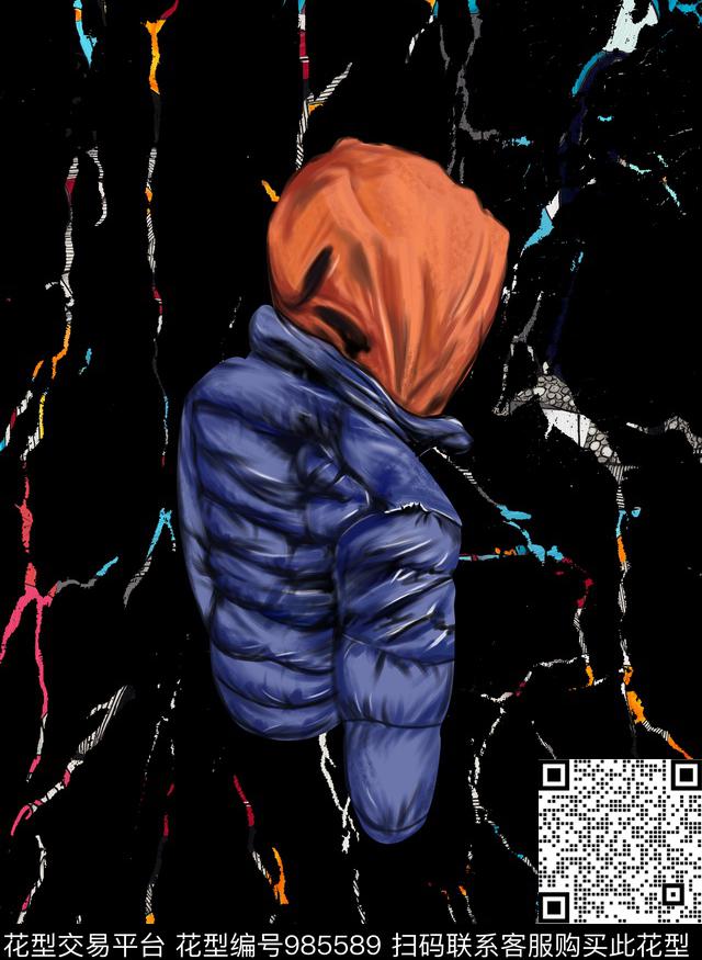 炫彩线条男装数码印花华亿平台下载（图片编号: 985589） - 瓦栏（Walan）