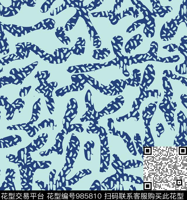 抽象满版散花大牌风传统印花华亿平台下载（图片编号: 985810） - 瓦栏（Walan）