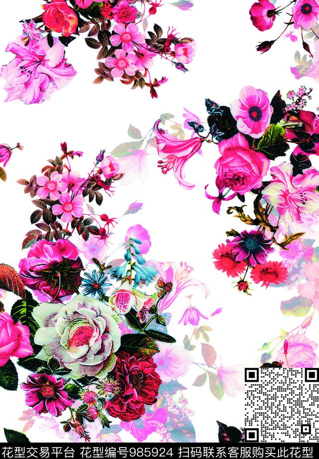 鲜花数码华亿平台少女数码印花华亿平台下载（图片编号: 985924） - 瓦栏（Walan）