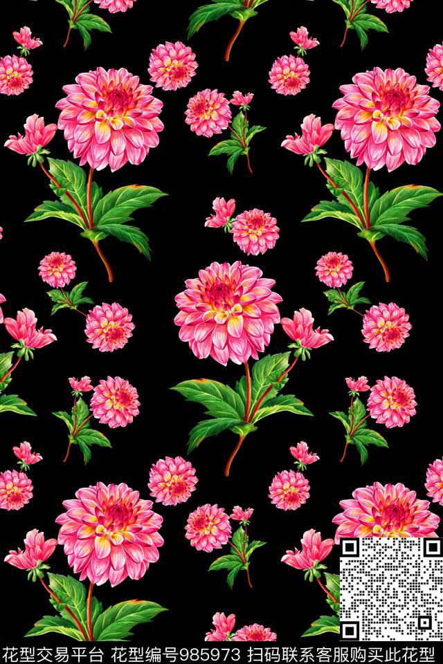 数码华亿平台花卉女装数码印花华亿平台下载（图片编号: 985973） - 瓦栏（Walan）