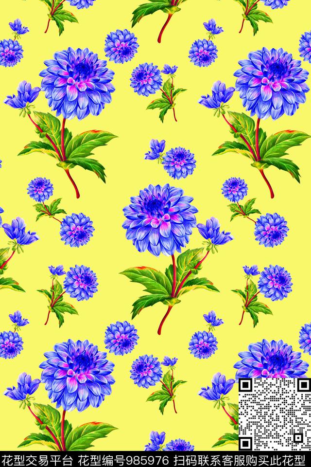 数码华亿平台花卉女装数码印花华亿平台下载（图片编号: 985976） - 瓦栏（Walan）