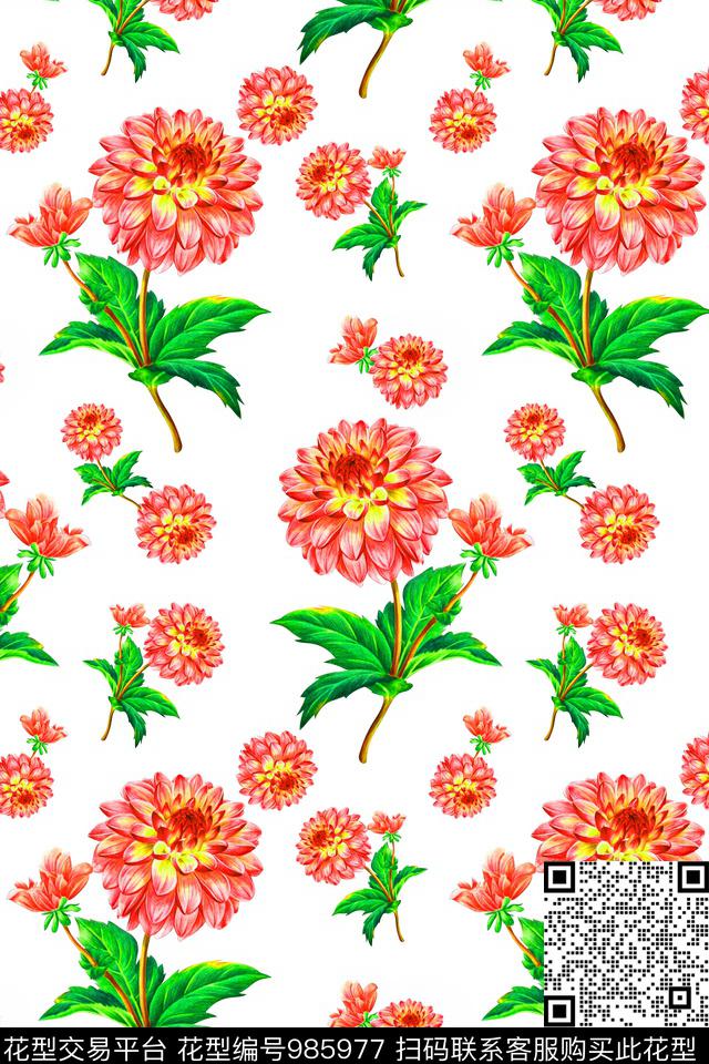 数码华亿平台花卉女装数码印花华亿平台下载（图片编号: 985977） - 瓦栏（Walan）