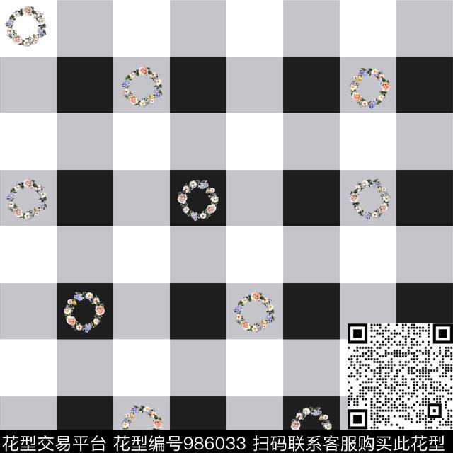 水彩花卉花卉格子数码印花华亿平台下载（图片编号: 986033） - 瓦栏（Walan）