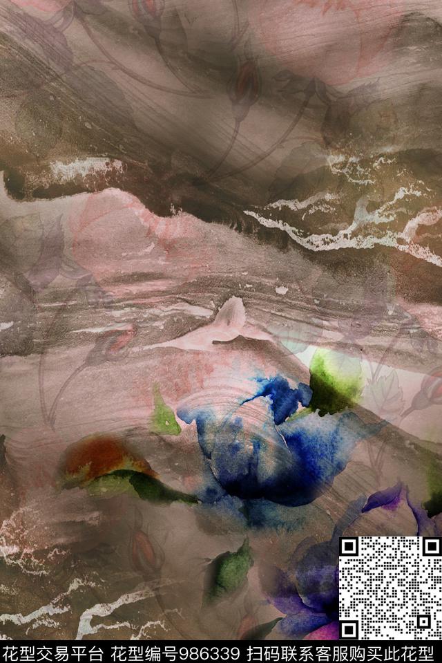 数码华亿平台花卉定位花数码印花华亿平台下载（图片编号: 986339） - 瓦栏（Walan）