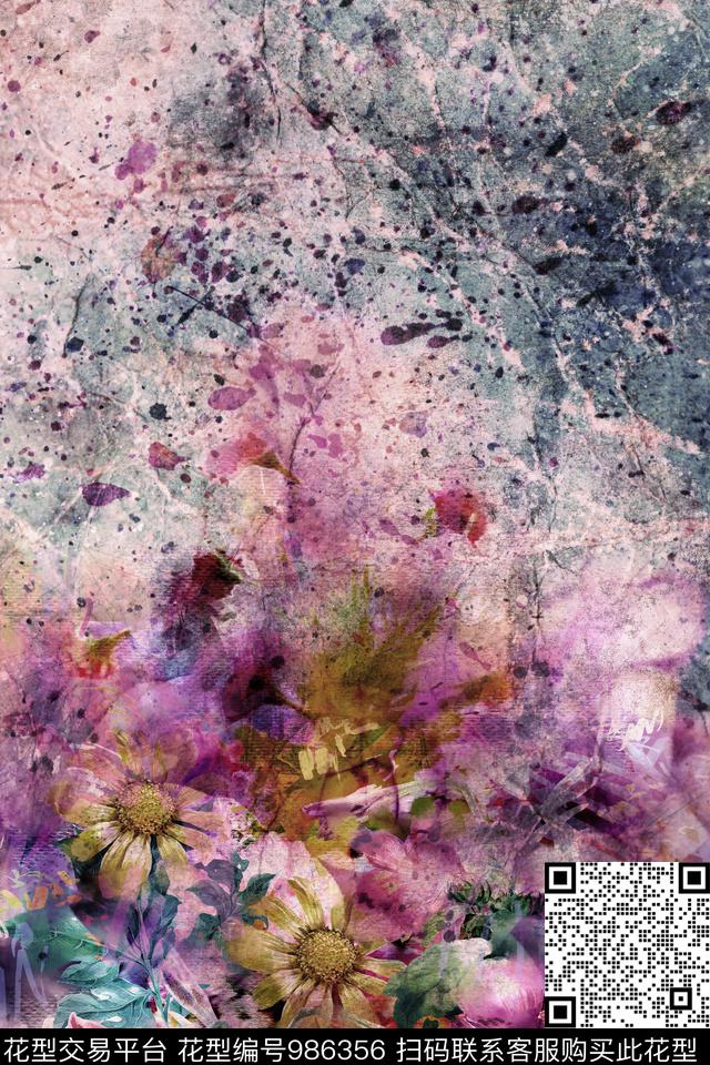 数码华亿平台花卉定位花数码印花华亿平台下载（图片编号: 986356） - 瓦栏（Walan）