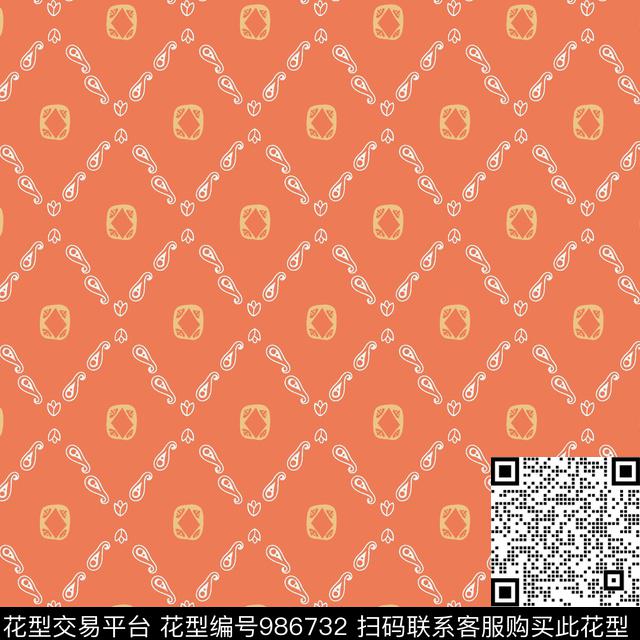 女装佩斯利大牌风传统印花华亿平台下载（图片编号: 986732） - 瓦栏（Walan）