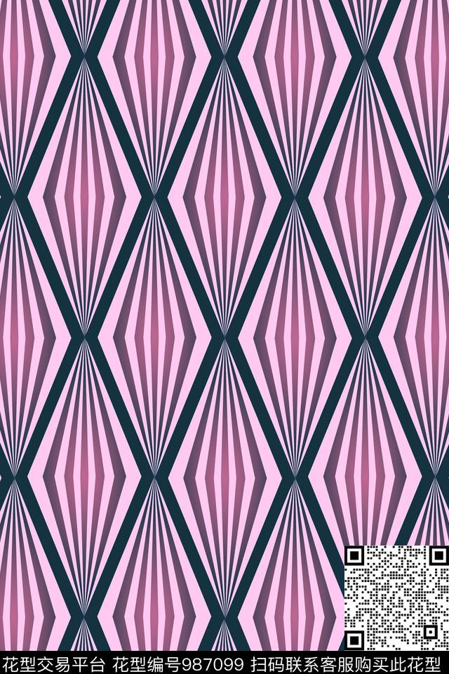 数码华亿平台抽象几何数码印花华亿平台下载（图片编号: 987099） - 瓦栏（Walan）