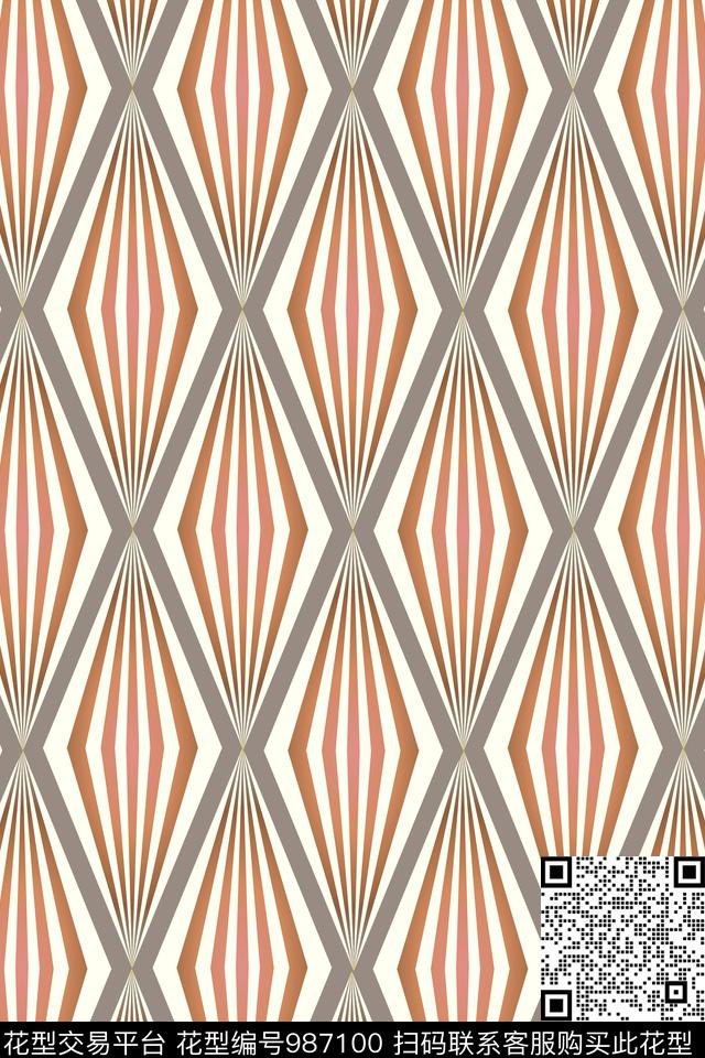 数码华亿平台抽象几何数码印花华亿平台下载（图片编号: 987100） - 瓦栏（Walan）