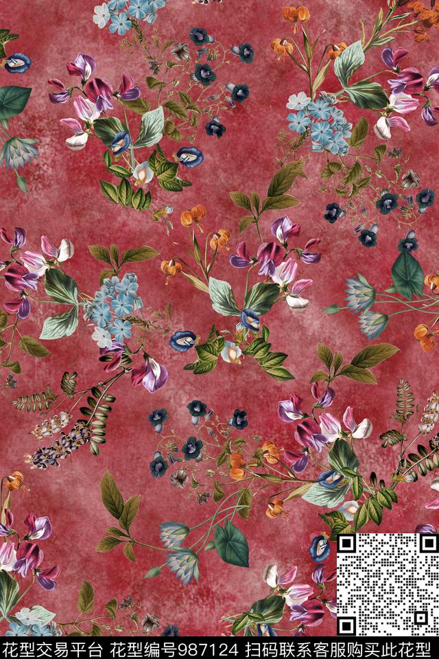 数码华亿平台花卉女装数码印花华亿平台下载（图片编号: 987124） - 瓦栏（Walan）