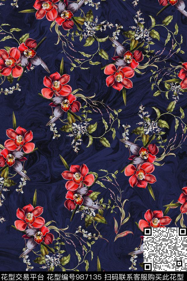 数码华亿平台小碎花花卉数码印花华亿平台下载（图片编号: 987135） - 瓦栏（Walan）