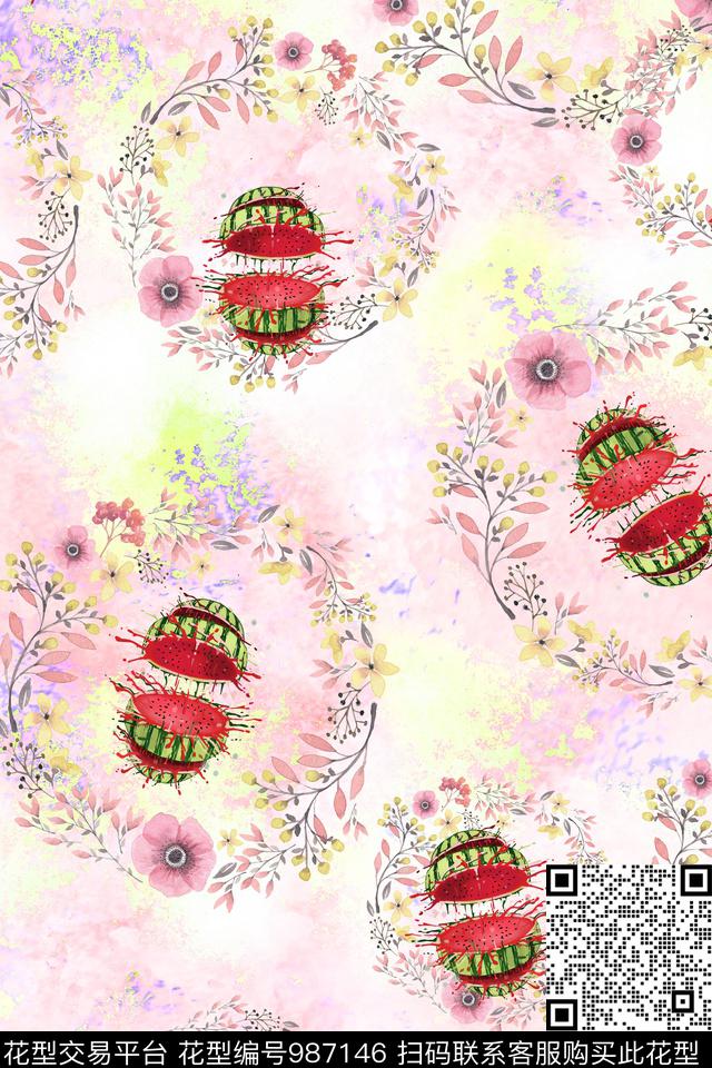 数码华亿平台花卉女装数码印花华亿平台下载（图片编号: 987146） - 瓦栏（Walan）