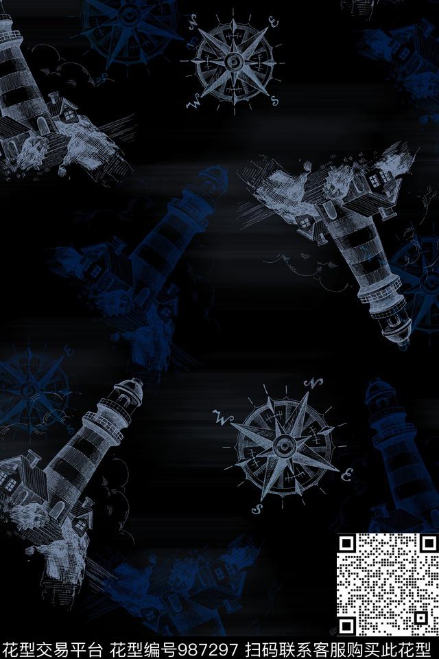 男装风景景观航海数码印花华亿平台下载（图片编号: 987297） - 瓦栏（Walan）