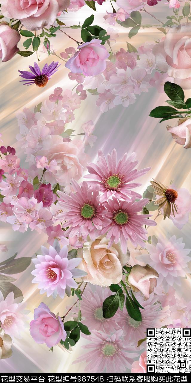 数码华亿平台小碎花花卉数码印花华亿平台下载（图片编号: 987548） - 瓦栏（Walan）