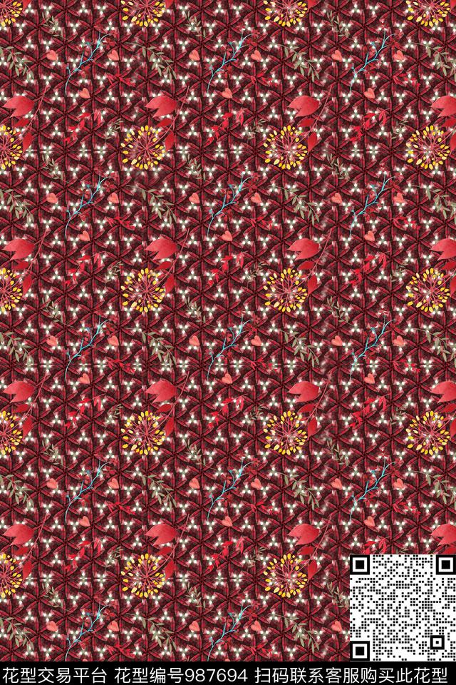 数码华亿平台小碎花女装数码印花华亿平台下载（图片编号: 987694） - 瓦栏（Walan）