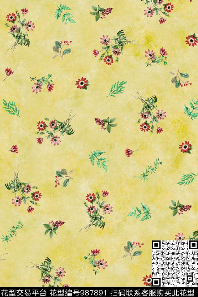 数码华亿平台花卉女装数码印花华亿平台下载（图片编号: 987891） - 瓦栏（Walan）