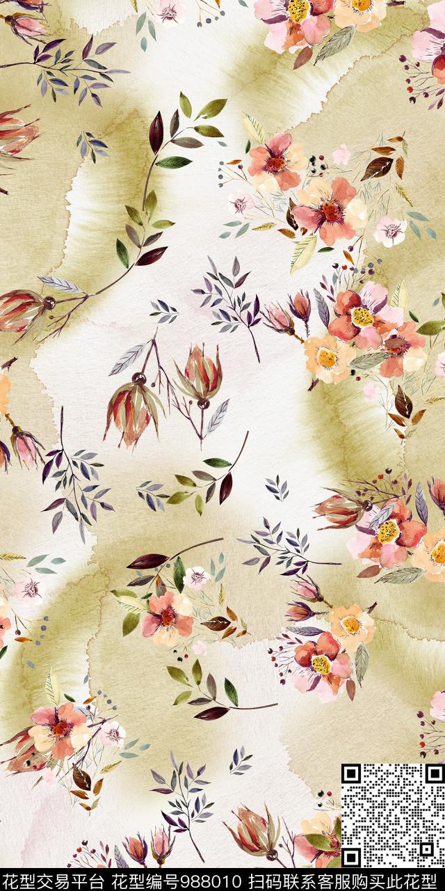 数码华亿平台小碎花花卉数码印花华亿平台下载（图片编号: 988010） - 瓦栏（Walan）