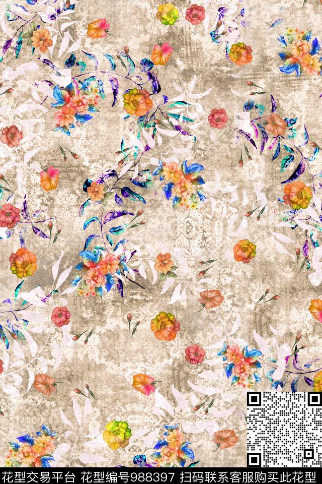 数码华亿平台趣味肌理数码印花华亿平台下载（图片编号: 988397） - 瓦栏（Walan）