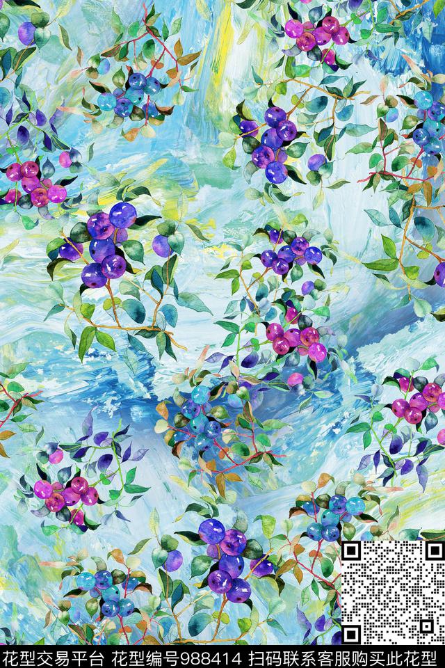 肌理花卉小碎花数码印花华亿平台下载（图片编号: 988414） - 瓦栏（Walan）