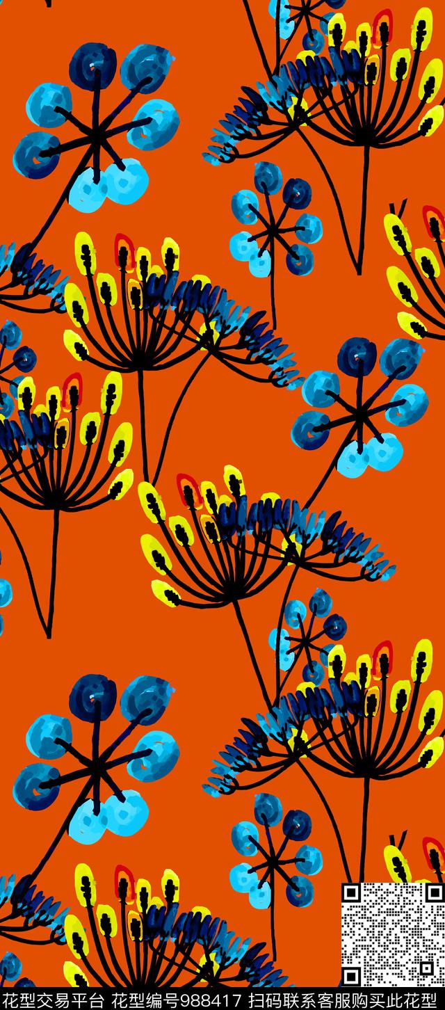 彩底花卉春夏华亿平台女装数码印花华亿平台下载（图片编号: 988417） - 瓦栏（Walan）