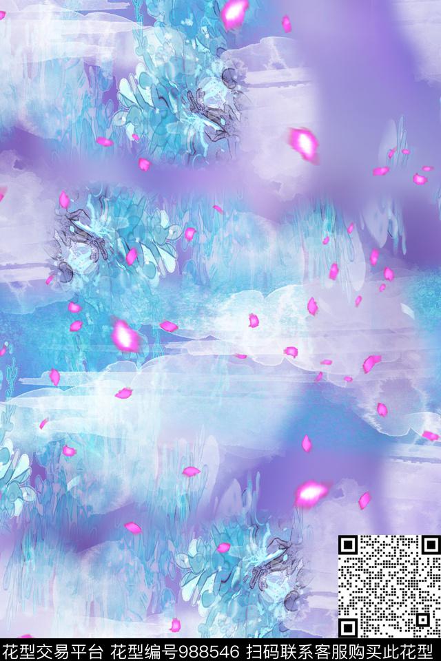 数码华亿平台素雅女装数码印花华亿平台下载（图片编号: 988546） - 瓦栏（Walan）