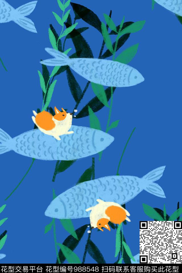 素雅可爱版画传统印花华亿平台下载（图片编号: 988548） - 瓦栏（Walan）