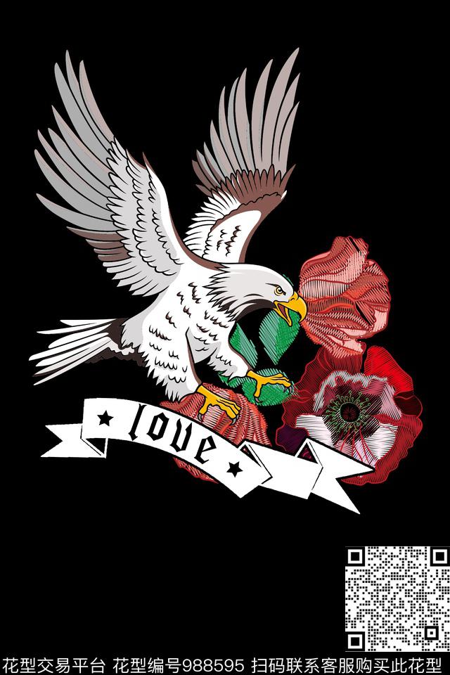 老鹰男装抽象传统印花华亿平台下载（图片编号: 988595） - 瓦栏（Walan）