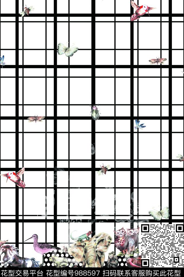 动物动物纹趣味数码印花华亿平台下载（图片编号: 988597） - 瓦栏（Walan）