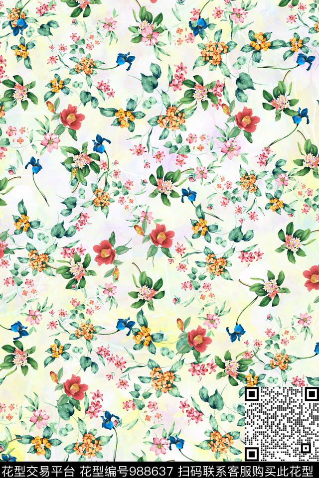 小碎花数码印花华亿平台下载（图片编号: 988637） - 瓦栏（Walan）