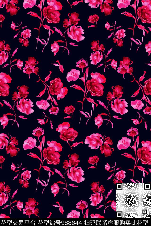 数码华亿平台花卉女装数码印花华亿平台下载（图片编号: 988644） - 瓦栏（Walan）