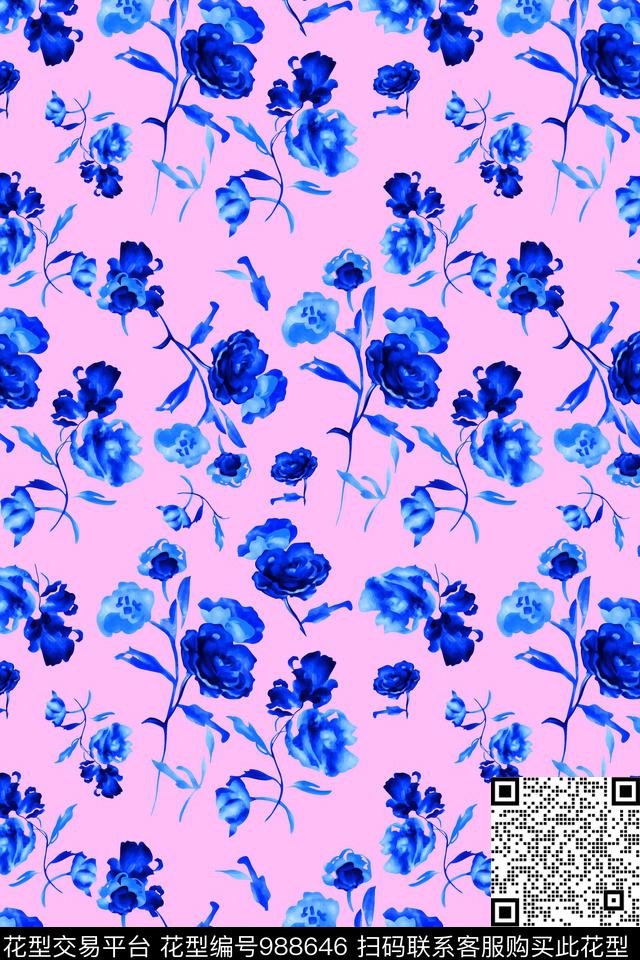 数码华亿平台花卉女装数码印花华亿平台下载（图片编号: 988646） - 瓦栏（Walan）