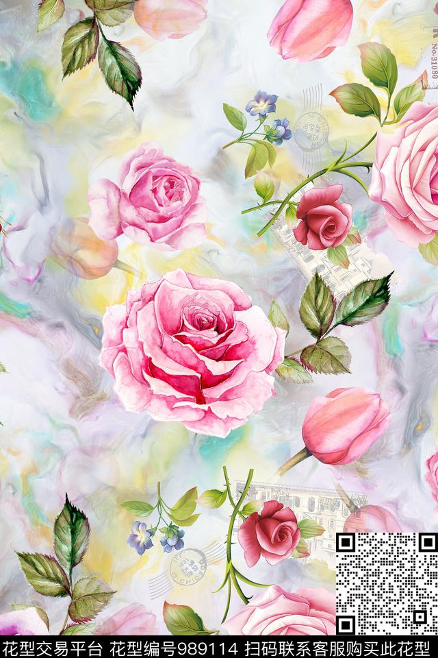数码华亿平台花卉女装数码印花华亿平台下载（图片编号: 989114） - 瓦栏（Walan）