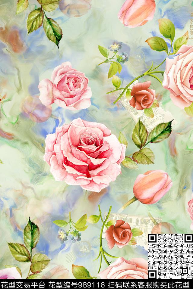 数码华亿平台花卉女装数码印花华亿平台下载（图片编号: 989116） - 瓦栏（Walan）