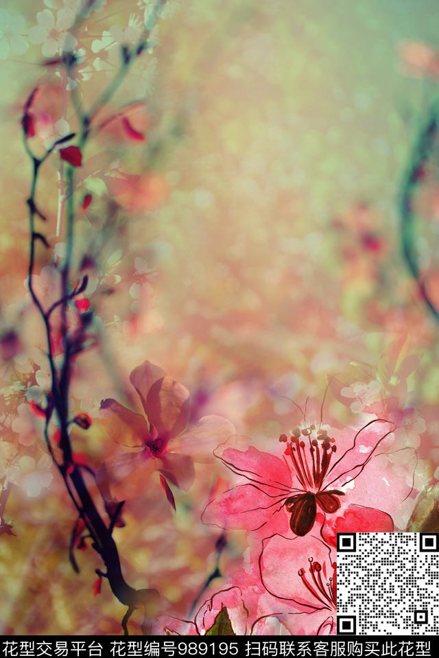 数码华亿平台花卉定位花数码印花华亿平台下载（图片编号: 989195） - 瓦栏（Walan）