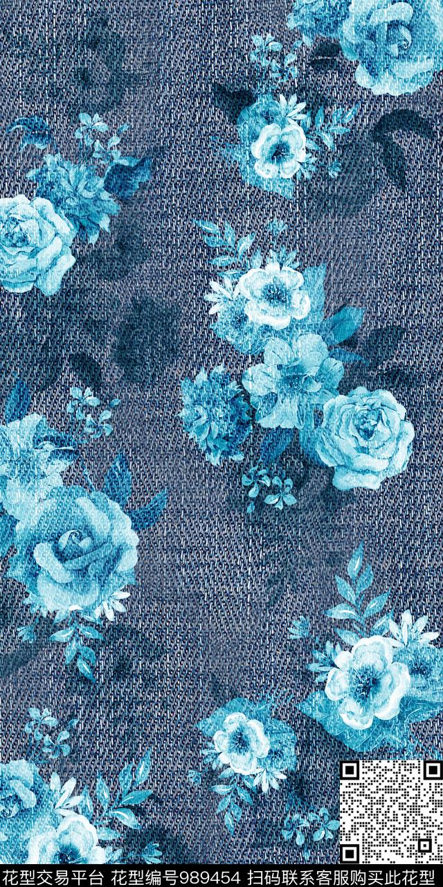 肌理花卉绿植树叶数码印花华亿平台下载（图片编号: 989454） - 瓦栏（Walan）