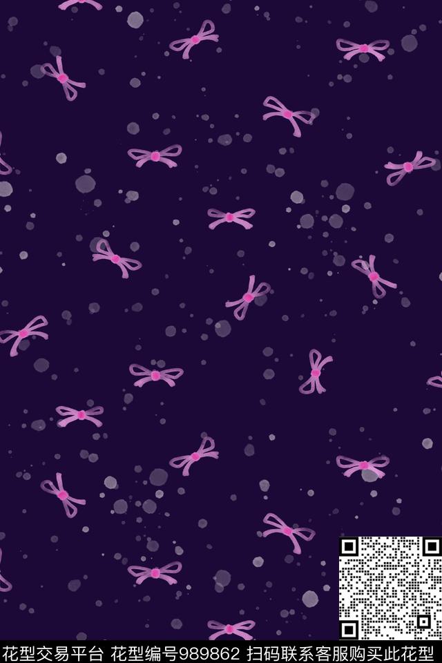 波点满天星蝴蝶结数码印花华亿平台下载（图片编号: 989862） - 瓦栏（Walan）