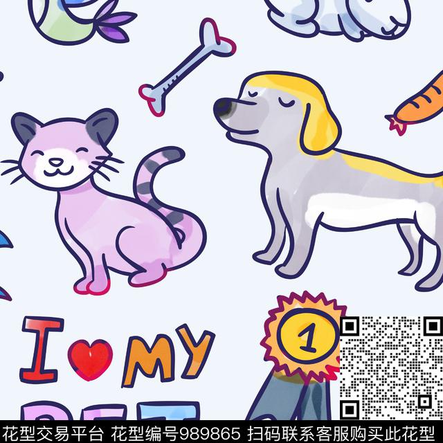鸟/昆虫童装狗数码印花华亿平台下载（图片编号: 989865） - 瓦栏（Walan）