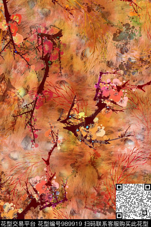 数码华亿平台肌理花卉数码印花华亿平台下载（图片编号: 989919） - 瓦栏（Walan）