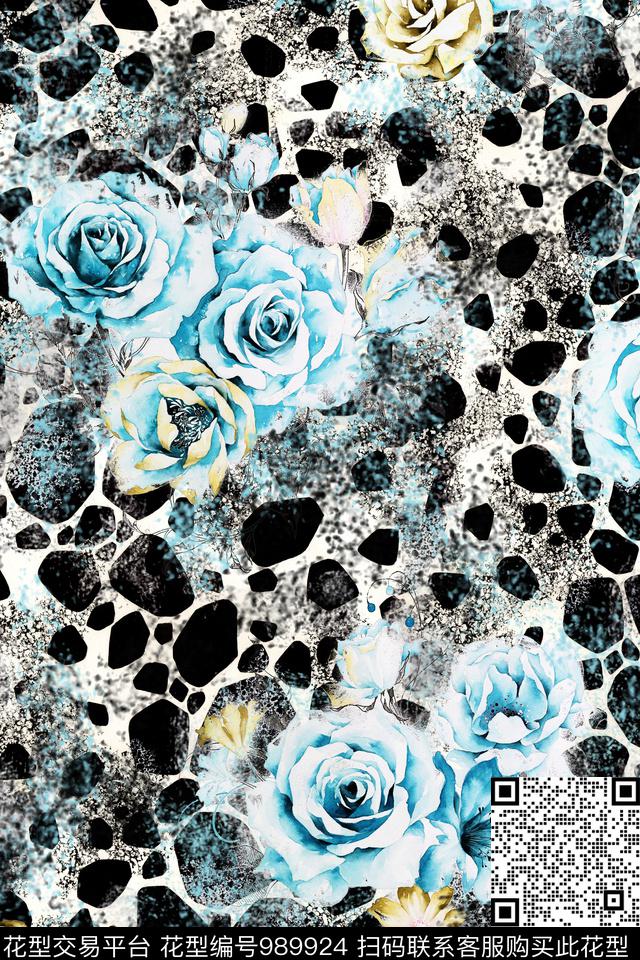 数码华亿平台肌理花卉数码印花华亿平台下载（图片编号: 989924） - 瓦栏（Walan）