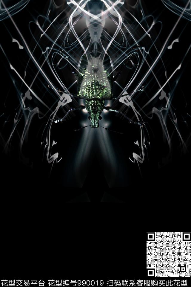 卡通男装黑白华亿平台数码印花华亿平台下载（图片编号: 990019） - 瓦栏（Walan）