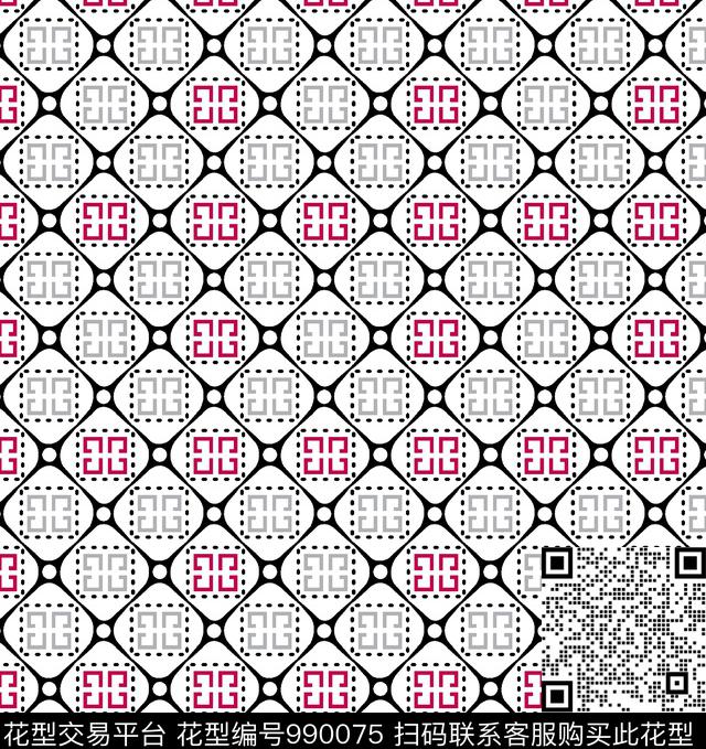 几何潮牌大牌风传统印花华亿平台下载（图片编号: 990075） - 瓦栏（Walan）