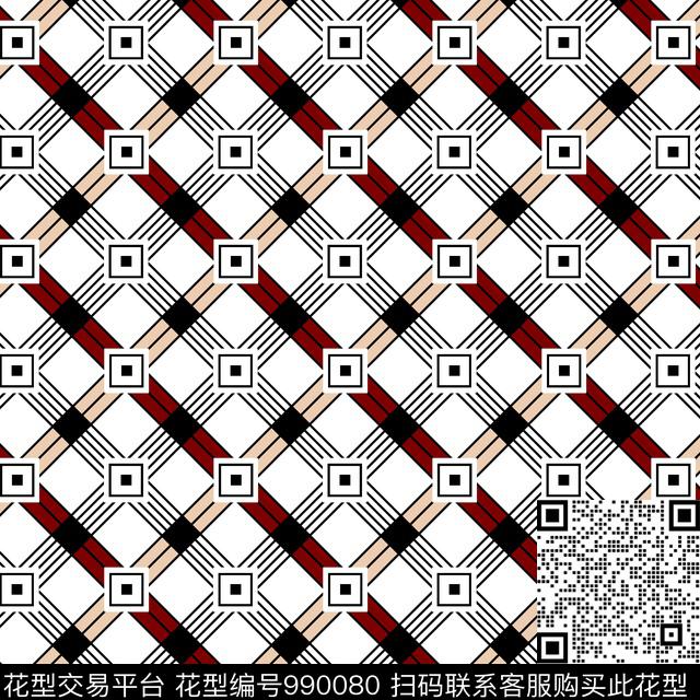 几何潮牌大牌风传统印花华亿平台下载（图片编号: 990080） - 瓦栏（Walan）