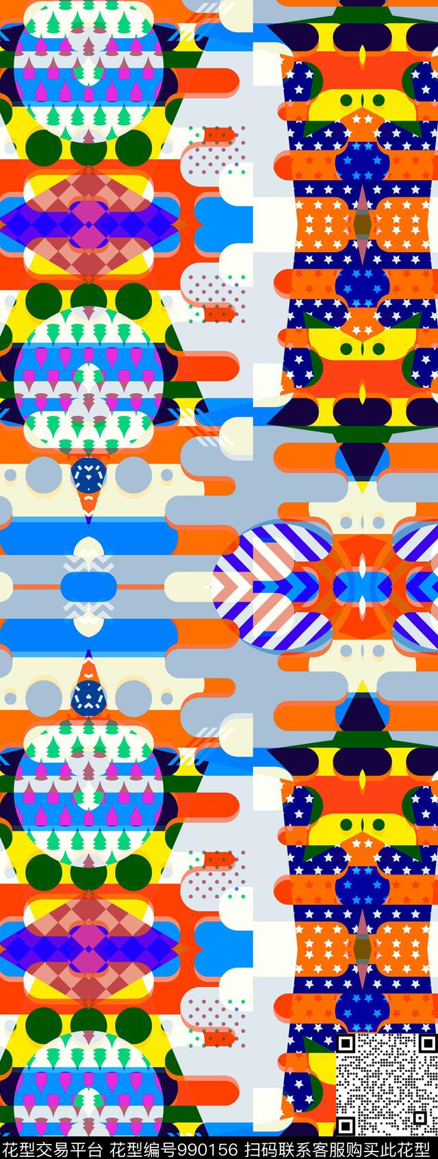 数码华亿平台春夏华亿平台线条数码印花华亿平台下载（图片编号: 990156） - 瓦栏（Walan）