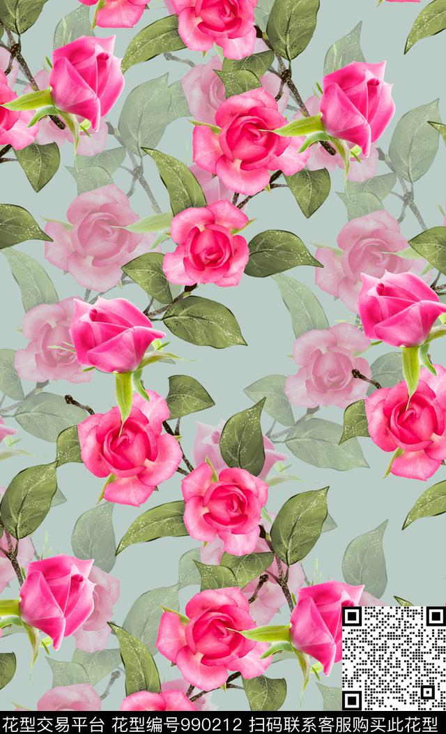 数码华亿平台小碎花花卉数码印花华亿平台下载（图片编号: 990212） - 瓦栏（Walan）