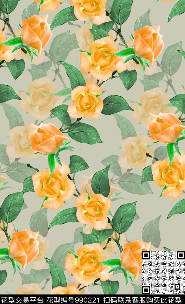 数码华亿平台小碎花花卉数码印花华亿平台下载（图片编号: 990221） - 瓦栏（Walan）