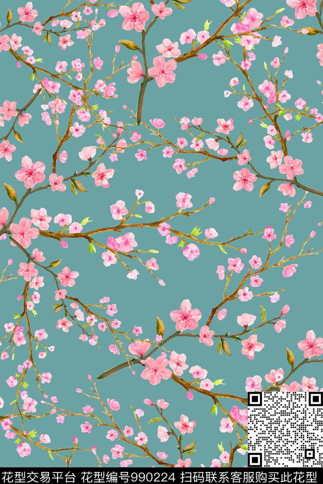 小碎花手绘花卉花卉传统印花华亿平台下载（图片编号: 990224） - 瓦栏（Walan）