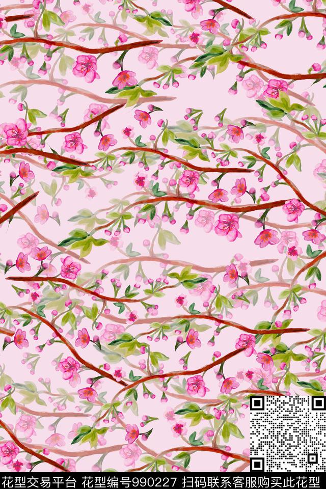 小碎花手绘花卉花卉数码印花华亿平台下载（图片编号: 990227） - 瓦栏（Walan）