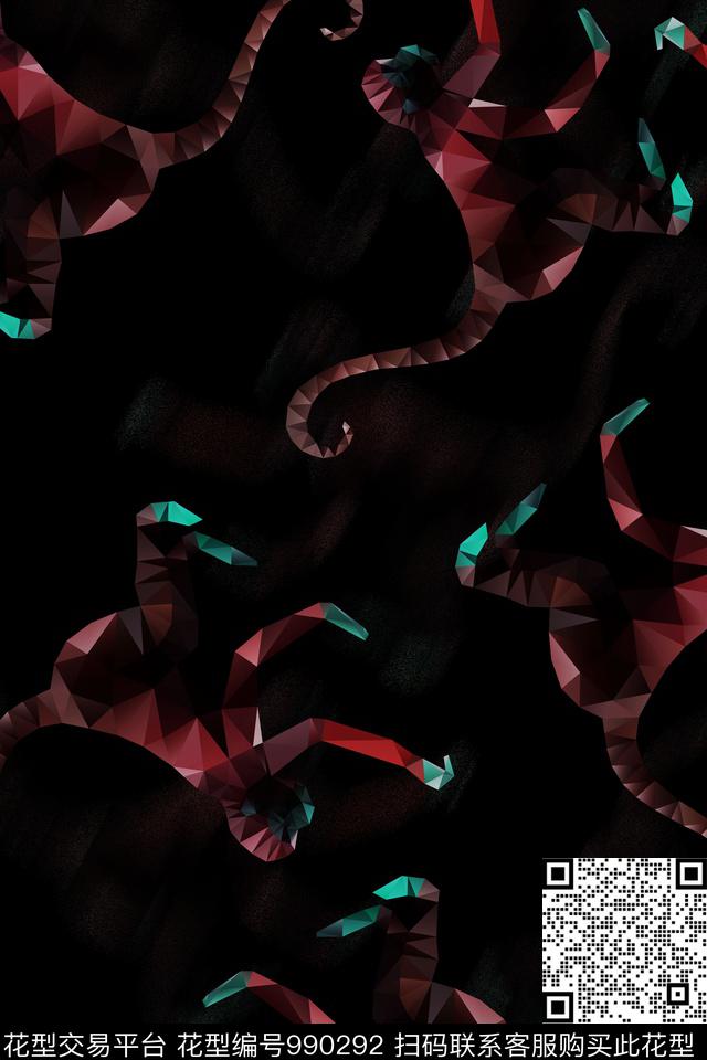 趣味猴子几何数码印花华亿平台下载（图片编号: 990292） - 瓦栏（Walan）